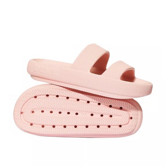 Pink Victoria’s Secret DOUBLE STRAP PILLOW SLIDES size Large 9-10 - Picture 1 of 2